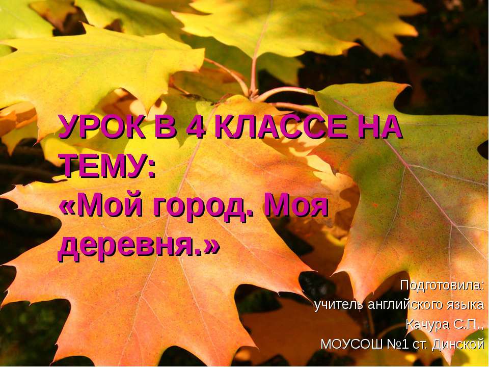 Мой город. Моя деревня - Скачать Читать Лучшую Школьную Библиотеку Учебников