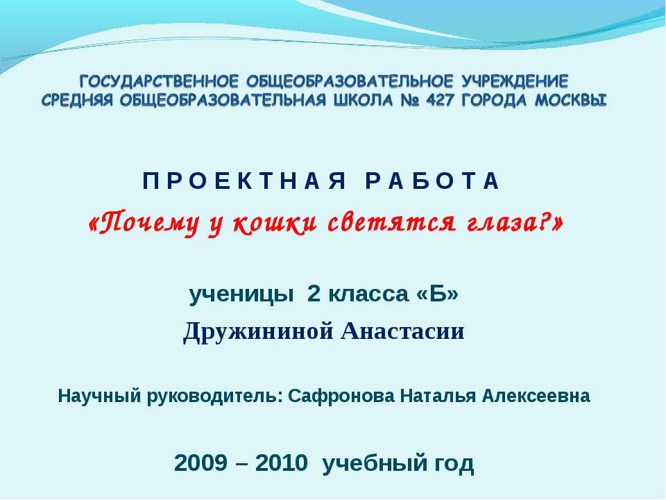 Почему у кошки светятся глаза? - Скачать Читать Лучшую Школьную Библиотеку Учебников