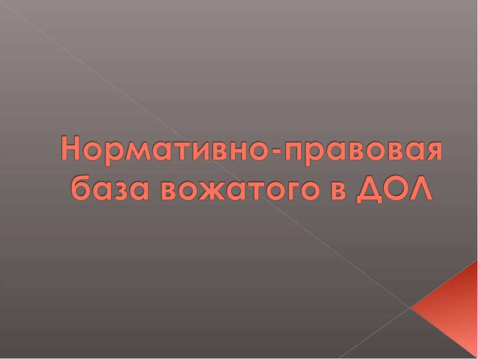 Нормативно-правовая база вожатого в ДОЛ - Скачать Читать Лучшую Школьную Библиотеку Учебников (100% Бесплатно!)