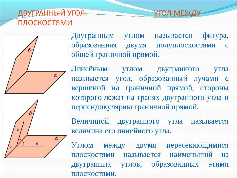 Двугранный угол. Угол между плоскостями3 - Скачать Читать Лучшую Школьную Библиотеку Учебников