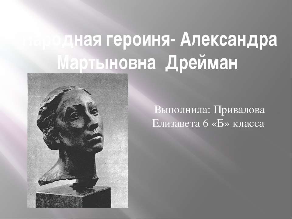 Народная героиня-Александра Мартыновна Дрейман - Скачать Читать Лучшую Школьную Библиотеку Учебников