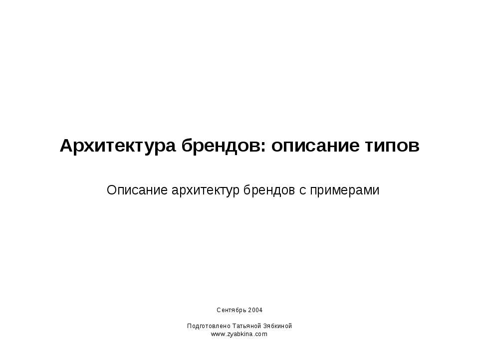 Архитектура брендов: описание типов. Описание архитектур брендов с примерами - Скачать Читать Лучшую Школьную Библиотеку Учебников