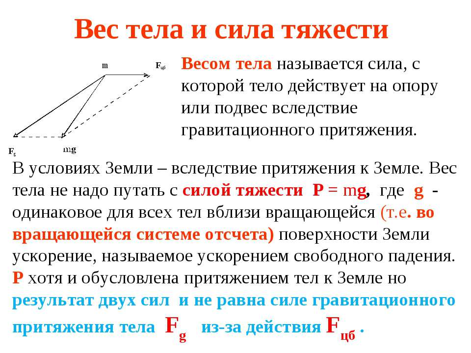 Вес тела и сила тяжести - Скачать Читать Лучшую Школьную Библиотеку Учебников