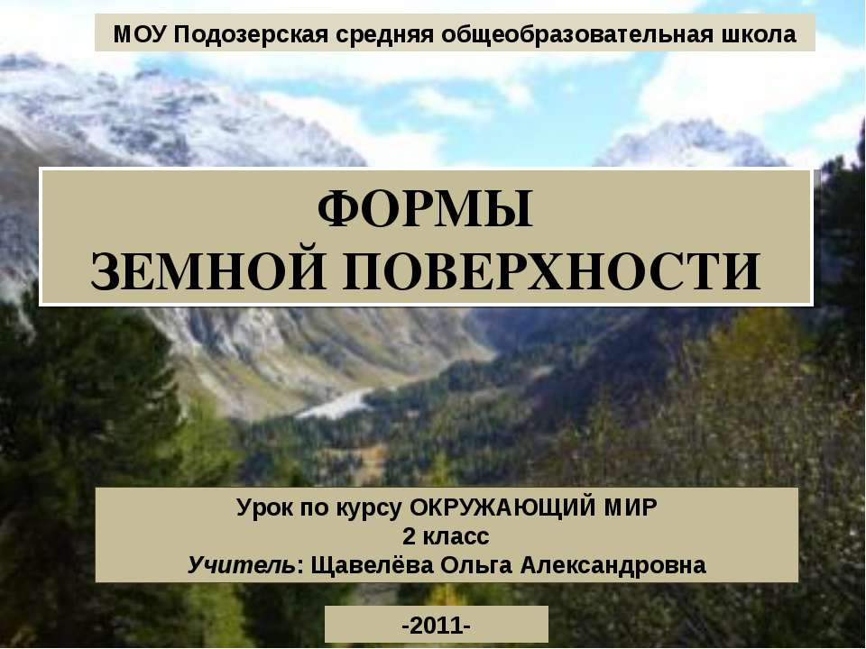 Формы земной поверхности 2 класс - Скачать Читать Лучшую Школьную Библиотеку Учебников