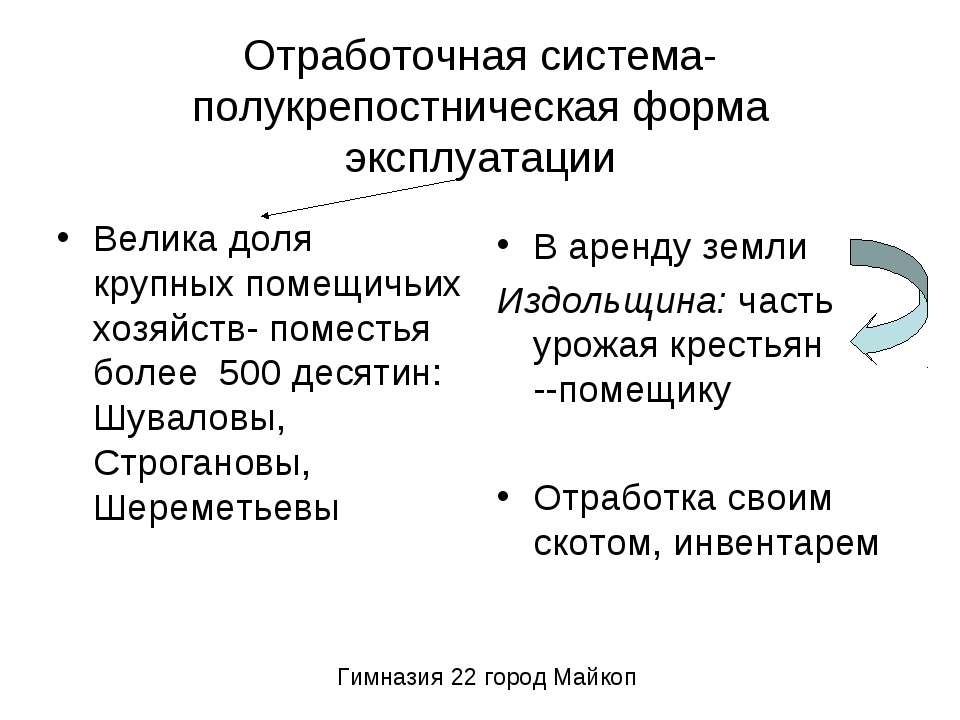 Отработочная система-полукрепостническая форма эксплуатации - Скачать Читать Лучшую Школьную Библиотеку Учебников (100% Бесплатно!)