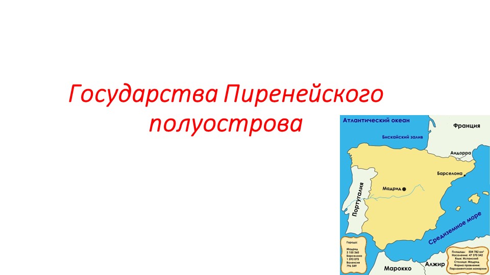 Столица пиренейского полуострова. Пиренейский п-ов. От Исландии до Пиренейского полуострова.