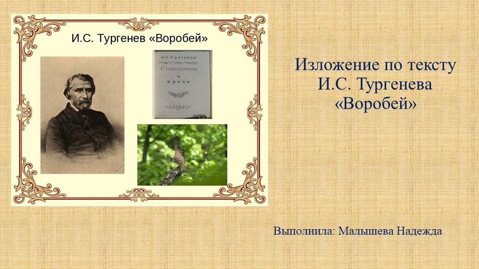 Подготовка к написанию изложения по произведению Тургенева "Воробей" - Скачать Читать Лучшую Школьную Библиотеку Учебников